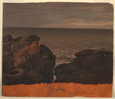 Teckning, Maines kust, ca 1850 av Frederic Edwin Church