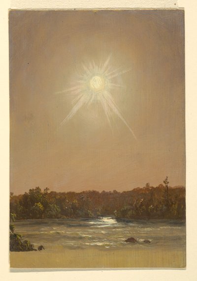 Teckning, Maine , solnedgång, 1855-65 av Frederic Edwin Church