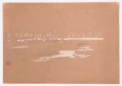 Teckning, Träskigt landskap nära Millinocket, 20 september 1878 av Frederic Edwin Church