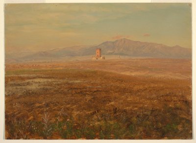 Teckning, Mexikanskt landskap, april 1869 av Frederic Edwin Church