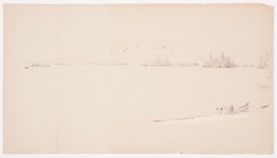 Teckning, Millinocket Lake, Maine, september 1878 av Frederic Edwin Church