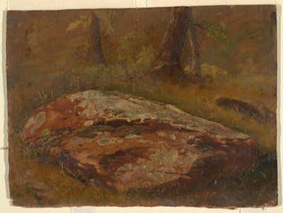 Teckning, Mossy Rock, augusti 1845 av Frederic Edwin Church