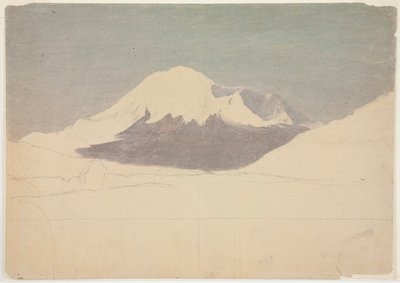Teckning, berget Chimborazo, Ecuador, juli 1857 av Frederic Edwin Church