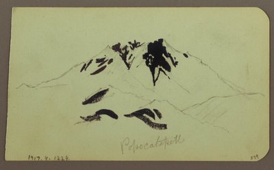 Teckning, Bergslandskap, Taluca, Figur; Verso: Popocatapetl, 1883 av Frederic Edwin Church