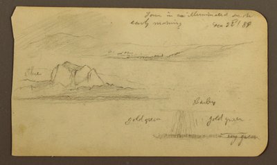 Teckning, Bergslandskap; Verso: Bergsflank, Tocatecas, 22 december 1884 av Frederic Edwin Church