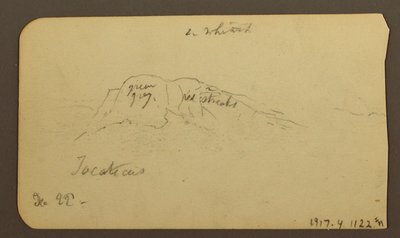 Teckning, Bergslandskap; Verso: Bergsflank, Tocatecas, 22 december 1884 av Frederic Edwin Church