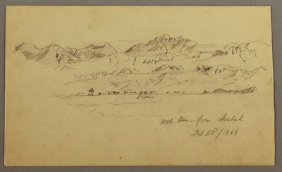 Ritning, Mountain Peaks, 22 februari 1868 av Frederic Edwin Church