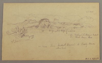 Ritning, Mountain Peaks, 22 februari 1868 av Frederic Edwin Church