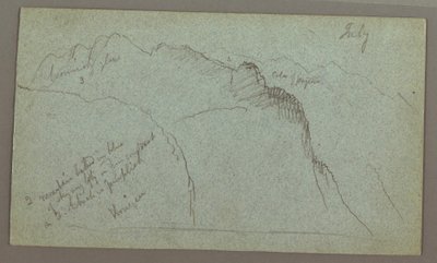 Ritning, Mountain Peaks, juli möjligen 1868 av Frederic Edwin Church