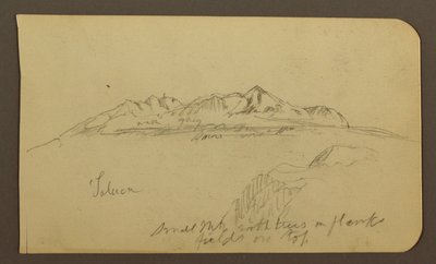 Teckning, bergskedja, Toluca; Verso: Bergskedja, Toluca, 7 januari 1885 av Frederic Edwin Church