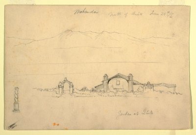 Teckning, Bergskedja med Mohanda, norr om Quito (), 24 juni 1857 av Frederic Edwin Church