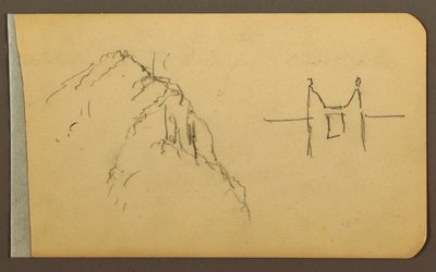 Teckning, Mountain Side, torn; Verso: Mountain Side, 1889 av Frederic Edwin Church