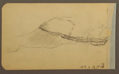 Teckning, Mountain Side, torn; Verso: Mountain Side, 1889 av Frederic Edwin Church