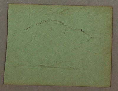 Teckning, Berg vid strand, möjligen 1856 av Frederic Edwin Church