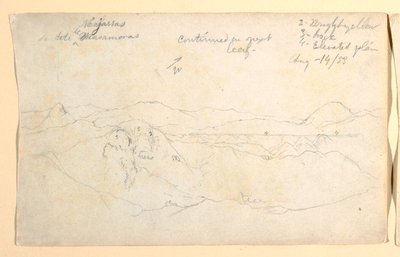 Teckning, Bergslandskap, Colombia, 14 augusti 1853 av Frederic Edwin Church