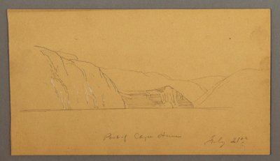 Ritning, Mountainous bay, 21 juli 1859 av Frederic Edwin Church