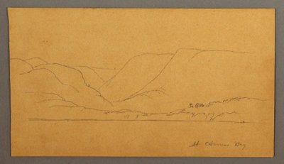 Teckning, Bergig vik, möjligen 1859 av Frederic Edwin Church