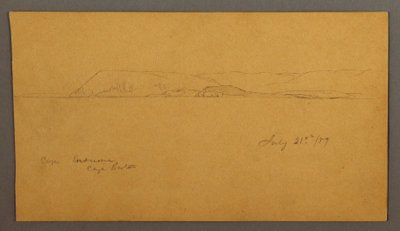 Teckning, Bergig kust, 21 juli 1859 av Frederic Edwin Church