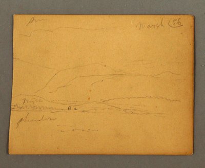 Teckning, Berg, mars 1856 av Frederic Edwin Church
