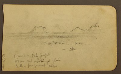 Teckning, Berg; Verso: Foothills amp; Bergskedja, 21 december 1885 av Frederic Edwin Church