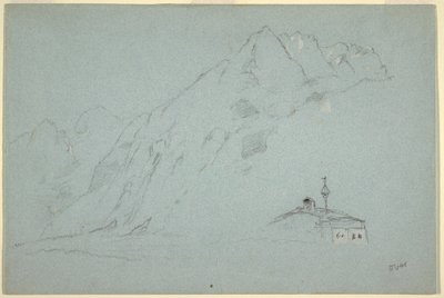 Teckning, berg nära Abtenau. Salzkammergut, 5 augusti 1868 av Frederic Edwin Church