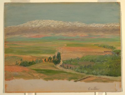Ritning, bergen nära Baalbec, maj 1868 av Frederic Edwin Church