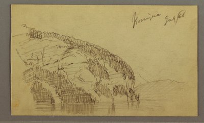 Teckning, Mountainside, juli 1868 av Frederic Edwin Church