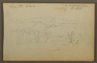Teckning, Mt. Altar, Riobama, Ecuador, september 1853 av Frederic Edwin Church