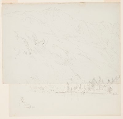 Teckning, Mt. Katadhin, Maine, 1870-78 av Frederic Edwin Church
