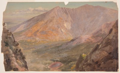 Teckning, Mt. Katahdin, Great Basin från South Turner Mountain, 1877 av Frederic Edwin Church