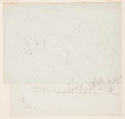Teckning, Mt. Katahdin, Maine, 1870-78 av Frederic Edwin Church