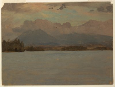 Teckning, Mt. Katahdin från Lake Katahdin, 1855-65 av Frederic Edwin Church