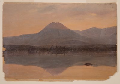 Teckning, Mt. Katahdin från Lake Katahdin, 1860-70 av Frederic Edwin Church