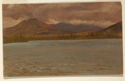 Teckning, Mt. Katahdin från Lake Katahdin, 1860-70 av Frederic Edwin Church