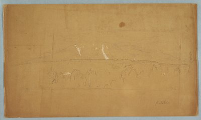 Teckning, Mt. Katahdin, från Lake Katahdin, Maine, 1852 av Frederic Edwin Church