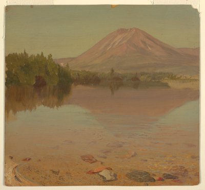 Teckning, Mt. Katahdin från Lake Katahdin, möjligen 1870 av Frederic Edwin Church