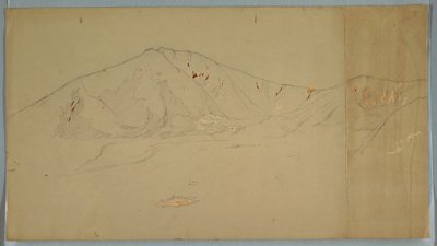 Teckning, Mt. Katahdin från sydost; Verso: Mt. Katadhin, 1876-78 av Frederic Edwin Church