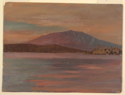 Teckning, Mt. Katahdin från Togue Pond, 1877 av Frederic Edwin Church