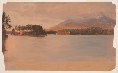 Teckning, Mt. Katahdin från Togue Pond, 1878 av Frederic Edwin Church