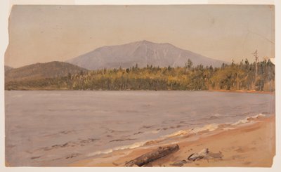 Teckning, Mt. Katahdin från Togue Pond, möjligen 1878 av Frederic Edwin Church