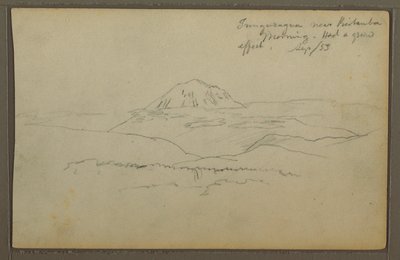 Teckning, Mt. Tunguragua, Riobamba, Ecuador, september 1853 av Frederic Edwin Church