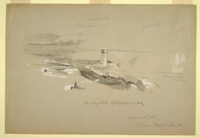 Teckning, Niagarafallen från Terrapin Point, 20 mars 1856 av Frederic Edwin Church