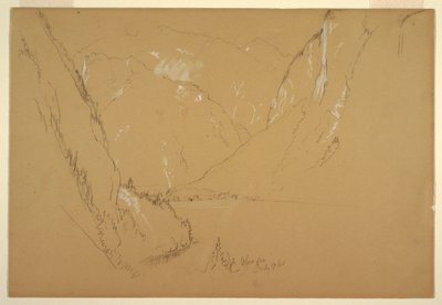 Ritning, "Obersee", nära Berchtesgarden, Bayern, 17 juli 1868 av Frederic Edwin Church