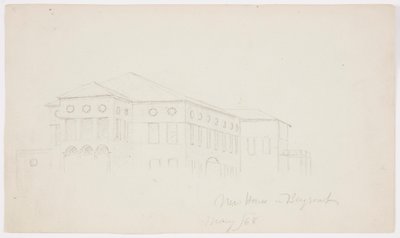 Ritning, gammalt hus, Beirut, 1868 av Frederic Edwin Church