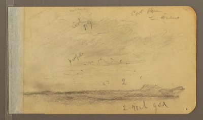 Teckning, Orizaba; Verso: Molnig himmel, hustak, 1889 av Frederic Edwin Church