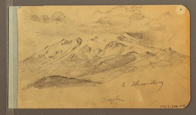 Teckning, Orizaba; Verso: Molnig himmel, hustak, 1889 av Frederic Edwin Church