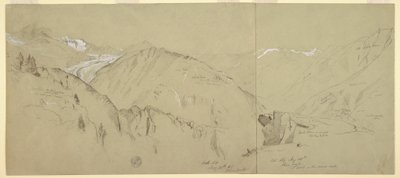 Teckning, Panoramautsikt från Bel Arp, 1868 av Frederic Edwin Church