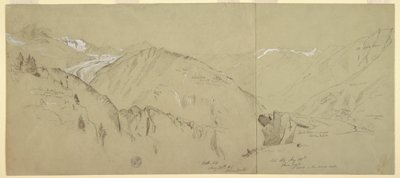 Teckning, Panoramautsikt från Bel Arp, 1868 av Frederic Edwin Church