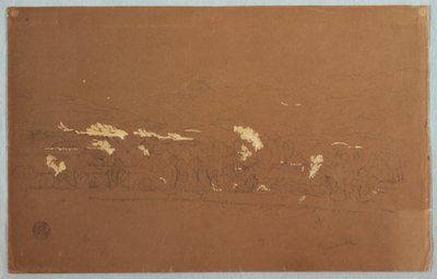 Ritning, partiell vy över Guaranda, Ecuador, 3 juni 1857 av Frederic Edwin Church