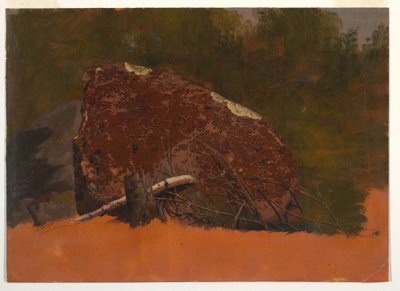 Teckning, möjligen Mt. Desert, Island, sten, ca 1845 av Frederic Edwin Church